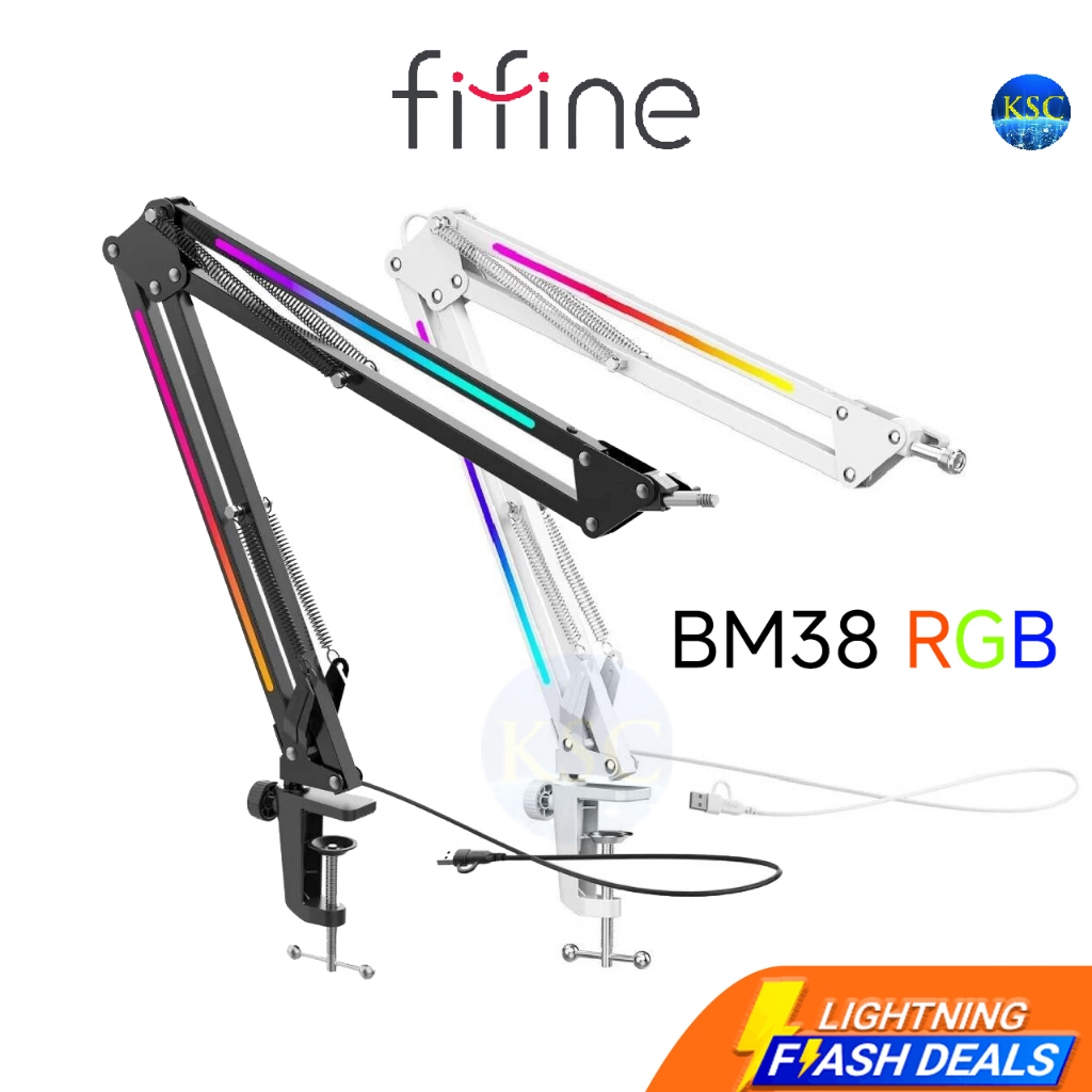 FIFINE AmpliGame BM38 BM88 RGB Microphone Boom Arm Stand แขนจับไมโครโฟน ขาจับไมค์