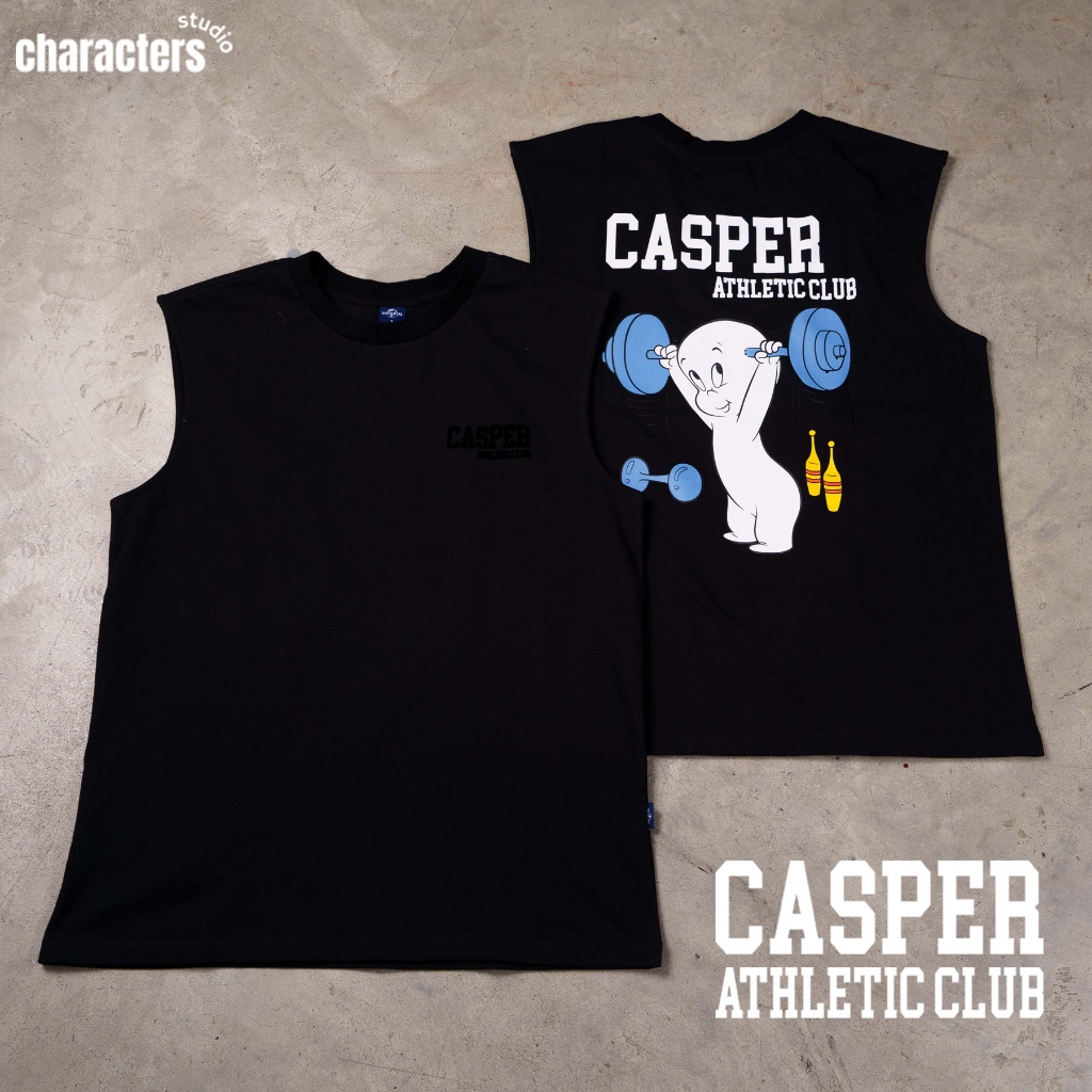 Universal Studio เสื้อกล้ามผู้ชาย แคสเปอร์(Casper) สายฟิต ผ้าCotton 100% สินค้าลิขสิทธิ์แท้ Characte