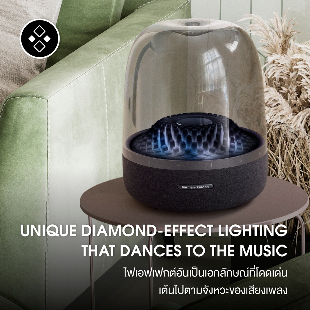 Harman Kardon Aura Studio 4 ลำโพงบลูทูธสตรีมเพลงไร้สายสุดพรีเมี่ยมด้วยลำโพงแบบ Down-Firing ให้เวทีเสียงกว้าง เบสนุ่มลึก - รูปที่ 3