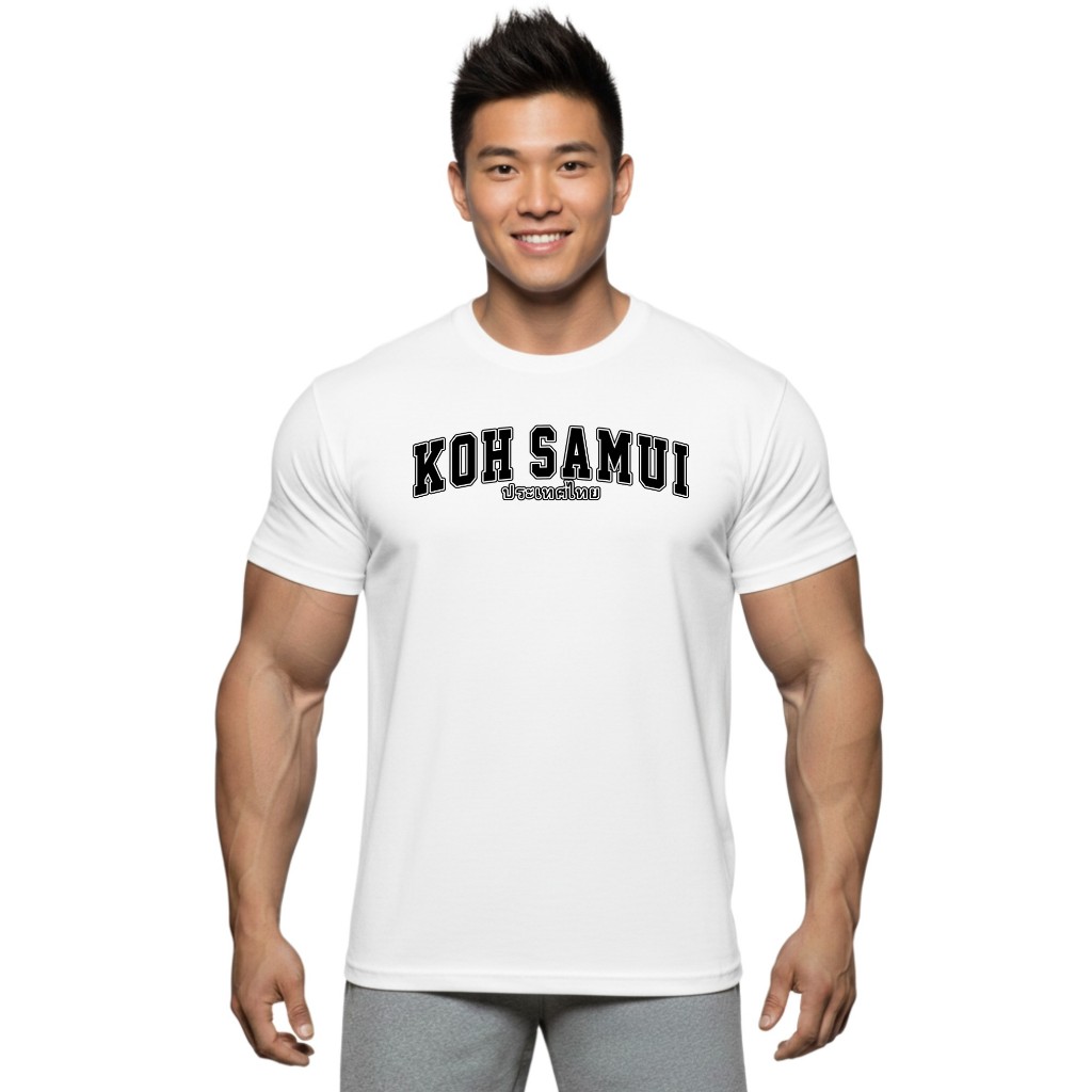 KOH SAMUI เสื้อยืดแขนสั้นผู้ชาย Men’s Gym Workout Bodybuilding Muscle T-Shirt