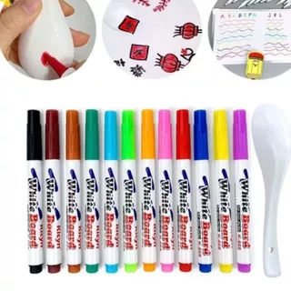 ปากกามาร์กเกอร์ ของเล่นวาดรูป วาดภาพระบายสีน้ํา 8/12 สี ลอยน้ําได้ เมจิก หลากสี