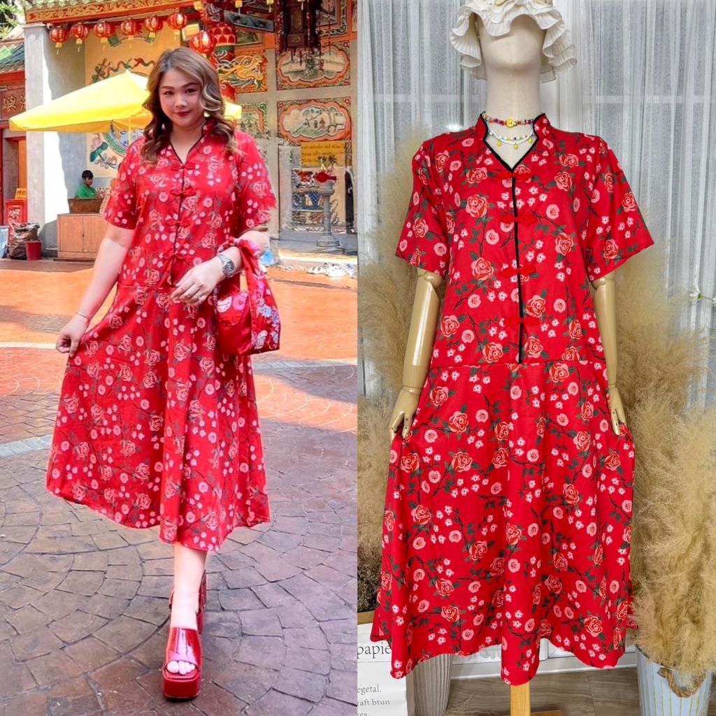 ใหม่.ชุดจีน คอหยดน้ำชายระบายสาวอวบมีเชือกผูกหลังปรับไซส์ได้( หน้าผ้า 44 นิ้ว) อก 36 -44 นิ้ว.ใส่สวย เป็นผ้าไหมอิตาลี. - รูปที่ 6