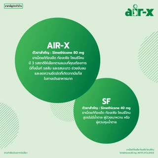 air-x tablets mint (แอร์เอ็กซ์ รสมิ้นท์) แผง 10 เม็ด แก้ท้องอืด ท้องเฟ้อ ไซเมธิโคน 1000135