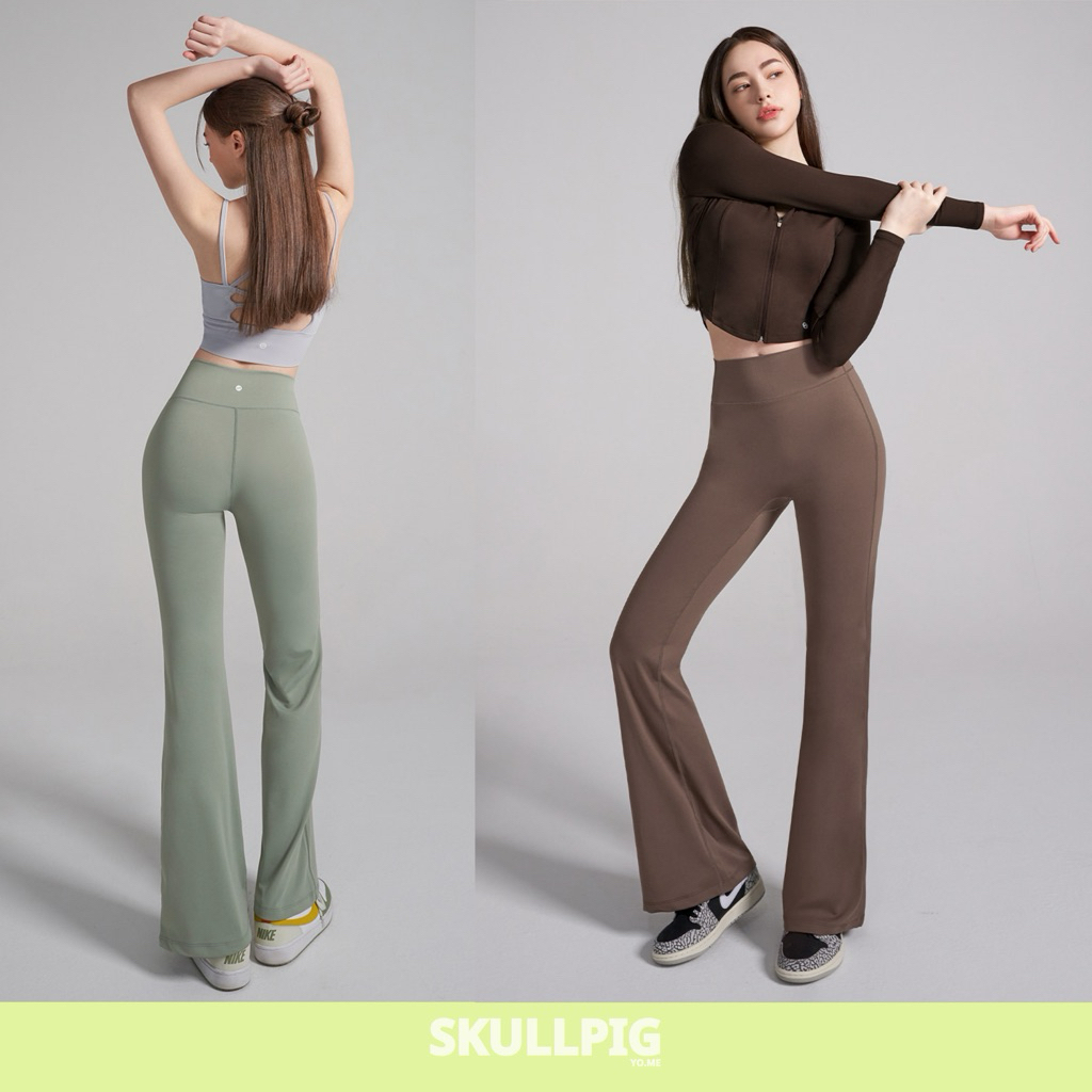 ˘พร้อมส่ง˘ SKULLPIG - Soft Perfect Fit Bootcut Pants กางเกงออกกำลังกาย เล่นโยคะ พิลาทิส ทรงขาบาน