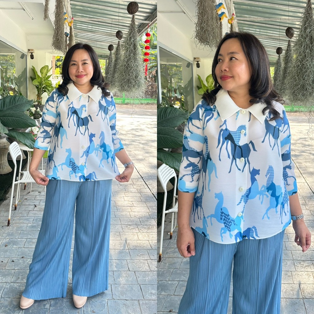 PleatByNisa A982 เสื้ออัดพลีทผ้าพรีเมียม เนื้อผ้าคุณภาพ Polyester100%
