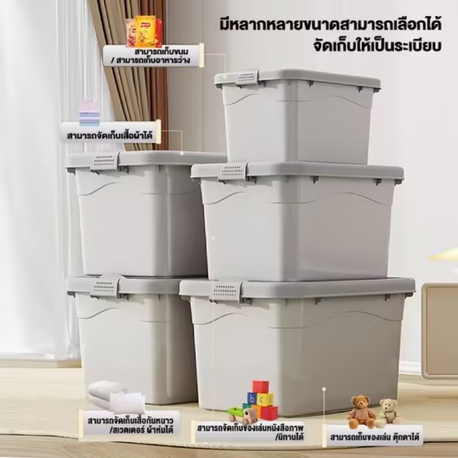 FORYO กล่องเก็บของ กล่องใส่ของอเนกประสงค์ กล่องเก็บเสื้อผ้า ล้อ แข็ง สินค้าขายส่ง ⚡ส่งวันนี้⚡ ราคา ถูกที่สุด ดีลบีเคเค แกลเลอรีภาพที่ 9