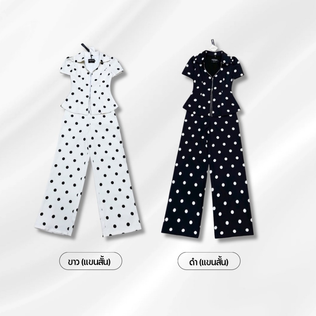 THE CLOSETA : LB562 ชุดเซ็ทเสื้อแขนตุ๊กตา+กางเกงขายาว ลายPolka dot- แขนตุ๊กตา - รูปที่ 6