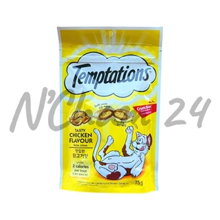 (ซื้อทูน่าแซลมอนกุ้งครบ2ถุงมีแถมเพิ่ม) TEMPTATIONS ขนมแมว มี 2 ขนาด - ขนมแมวกรอบนอกนุ่มในสำหรับแมว