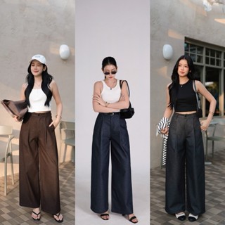 N7903 TULIP PANTS - มี 3 สี : สีเทาเข้ม, สีน้ำตาล, สีน้ำเงิน…