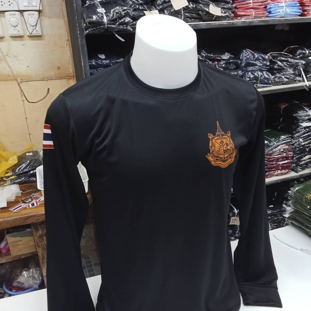 เสื้อยืด พอร์ตแมน แขนยาว โลโก้ สิ่งแวดล้อม + แขนธงชาติเปล่า / สีเดียว