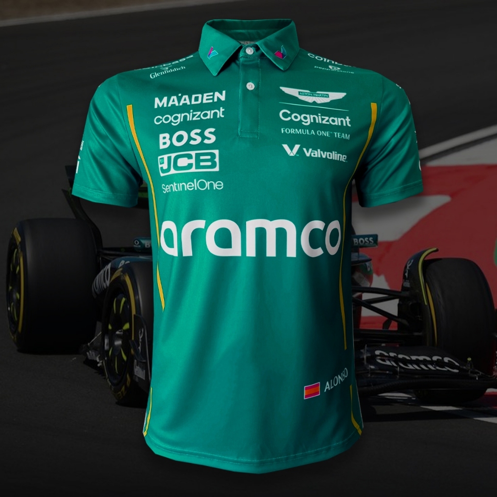 เสื้อ F1 เสื้อโปโลฟอร์มูล่าวันทีม แอสตัน มาติน ปี2025 #FM0129 พิมพ์ทั้งตัวไซส์ S-5XL