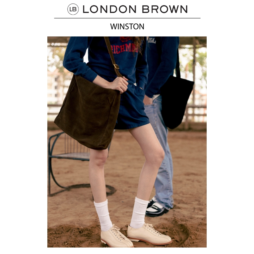 LONDON BROWN - WINSTON CROSSBODY BAG กระเป๋าหนังกลับ