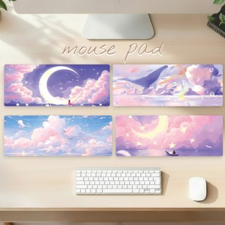 [พร้อมส่ง] แผ่นรองเมาส์ Desk Mat / Mouse Pad ขนาด 80×30 ซม. (หนา 3 มม.) ลายท้องฟ้าแฟนตาซี Fantasy Sky งานเย็บขอบ