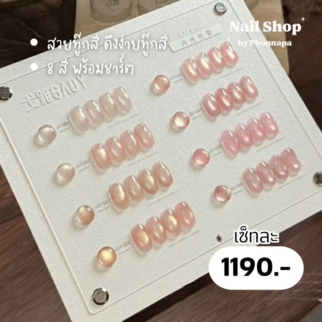 Miss gaoy สีลูกแก้ว 8 สี พร้อมชาร์ตสี สีสวย ดึงง่าย