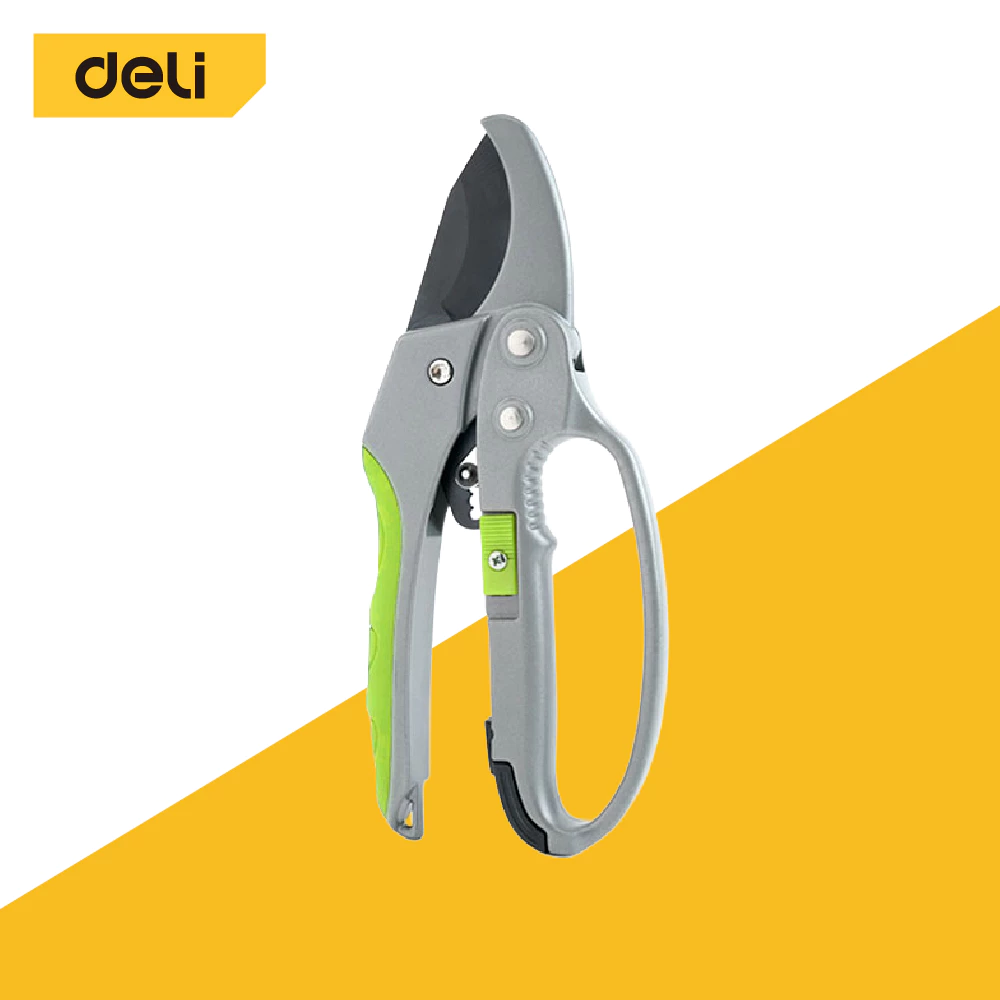 Deli กรรไกรตัดกิ่งไม้ กรรไกรตัดกิ่งพร้อมใบมีด SK5 ด้ามจับอลูมิเนียมอัลลอยด์ สำหรับตัดกิ่งไม้ pruning shear