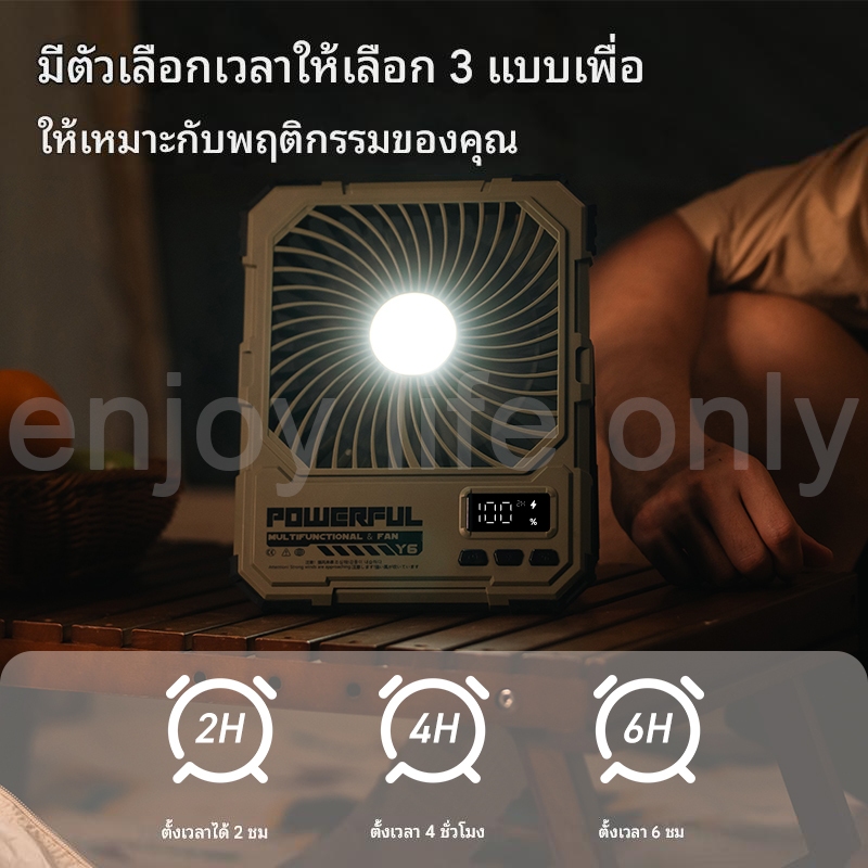 🍃ไฟแคมป์ปิ้ง พัดลมตั้งโต๊ะ พัดลมตั้งโต๊ะ 10 นิ้ว 7 ใบพัด ปรับแรงลมได้ 4 ระดับ พัดลมพกพา พัดลม ปรับ Fanชาร์จUSB รูปที่ 4