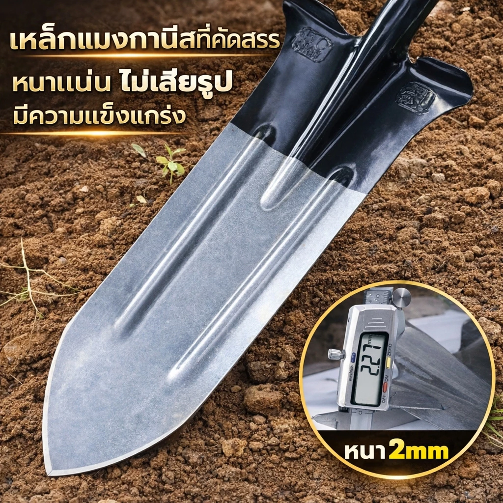 เสียมขุดดิน พลั่วขุดดิน แมงกานีส แหลม/เหลี่ยม