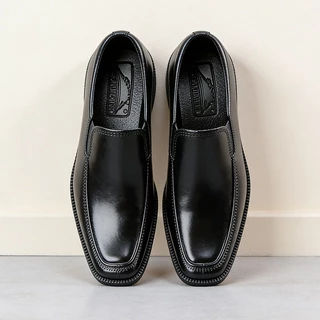 FBAShop รองเท้ายางผู้ชายใส่ทำงานรุ่นใหม่ หัวเหลี่ยม ข้อต่ำ โลฟเฟอร์ สไตล์อังกฤษ แบบสวม ใส่สบาย แนวสุภาพทางการ