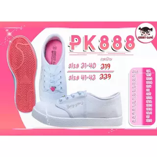 Gerry Gang รองเท้านักเรียน ประถม รองเท้านักเรียนหญิง ผ้าใบขาว พละ พื้นชมพู / ม่วง SALE-ไม่มีเพชรเหล็ก
