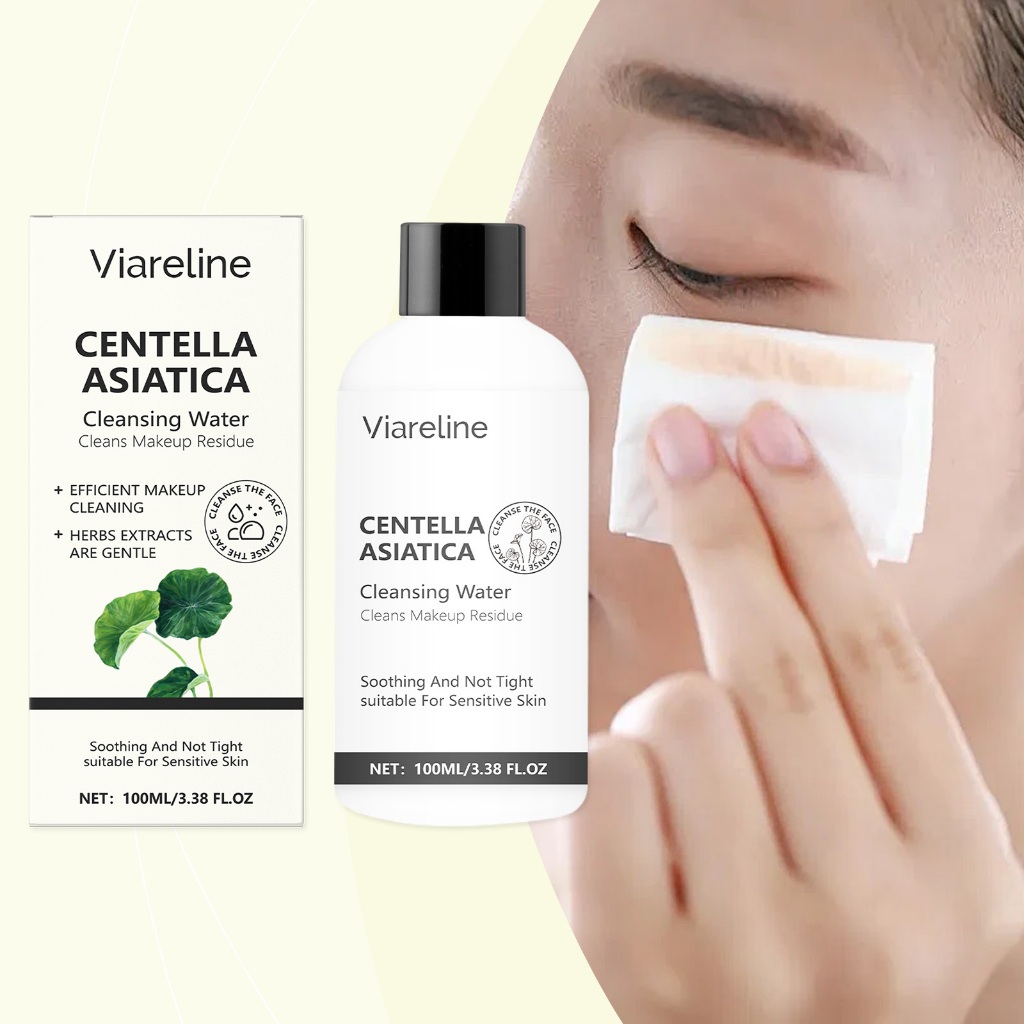 【1 แถม 1】เช็ดเครื่องสำอาง Viareline คลีนซิ่งวอเตอร์ สูตรอ่อนโยน คลีนซิ่ง ลบออกแม้เครื่องสำอางกันน้ำ