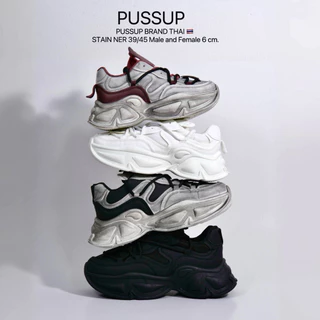 PUSSUP STAIN NER รองเท้าสีสนิม ชาย-หญิง รองเท้าผ้าใบเสริมส้น สูง6ซม. รองเท้าน้ำหนักเบา ใส่สบาย ใส่เที่ยว พร้อนส่งในไทย