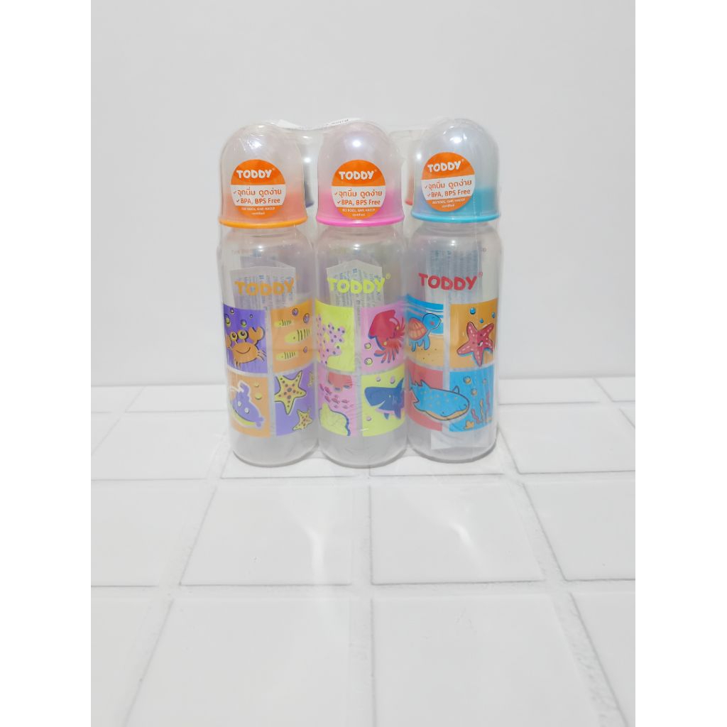[ 2 ขวด คละสี ] Toddy ขวดนม PP ขนาด 4 ออนซ์ และ 8 ออนซ์