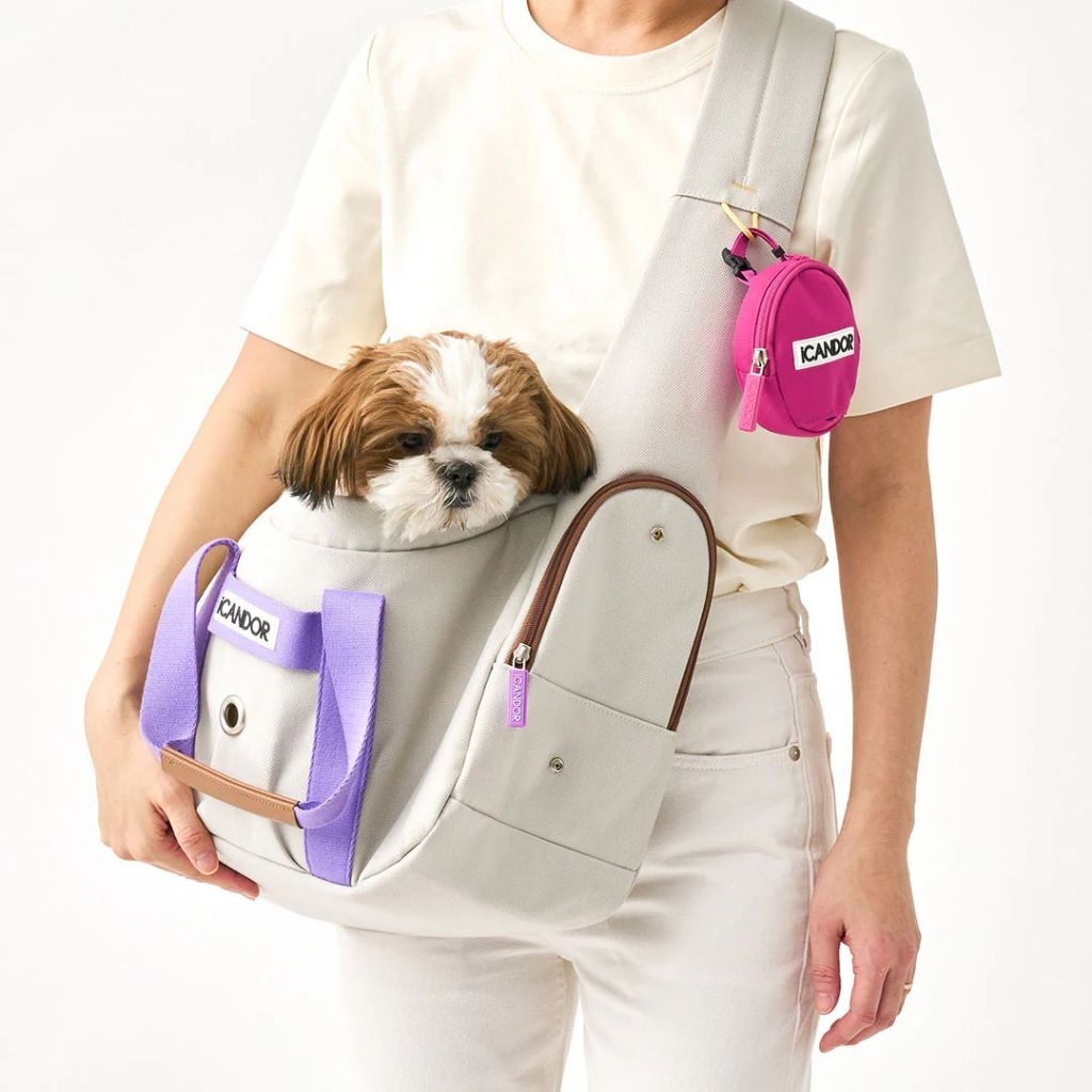 VELKYBARK [พร้อมส่ง] iCANDOR 🇰🇷 Peek-a-boo Bag กระเป๋าสัตว์เลี้ยง กระเป๋าสุนัข กระเป๋าแมว ครอสบอดี้ รูปที่ 4