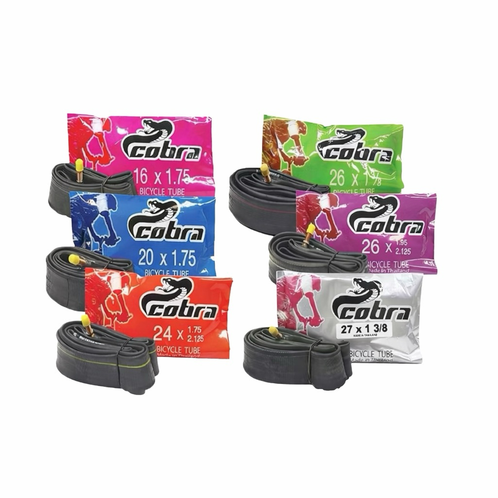 ยางในจักรยาน COBRA CAMAL PKT เกรดพรีเมียม ทนทาน ไม่รั่วง่าย วาล์วมาตรฐาน 16x1.75 / 20x1.75 / 24x1.75 / 26x1 3/8 / 26x1.9