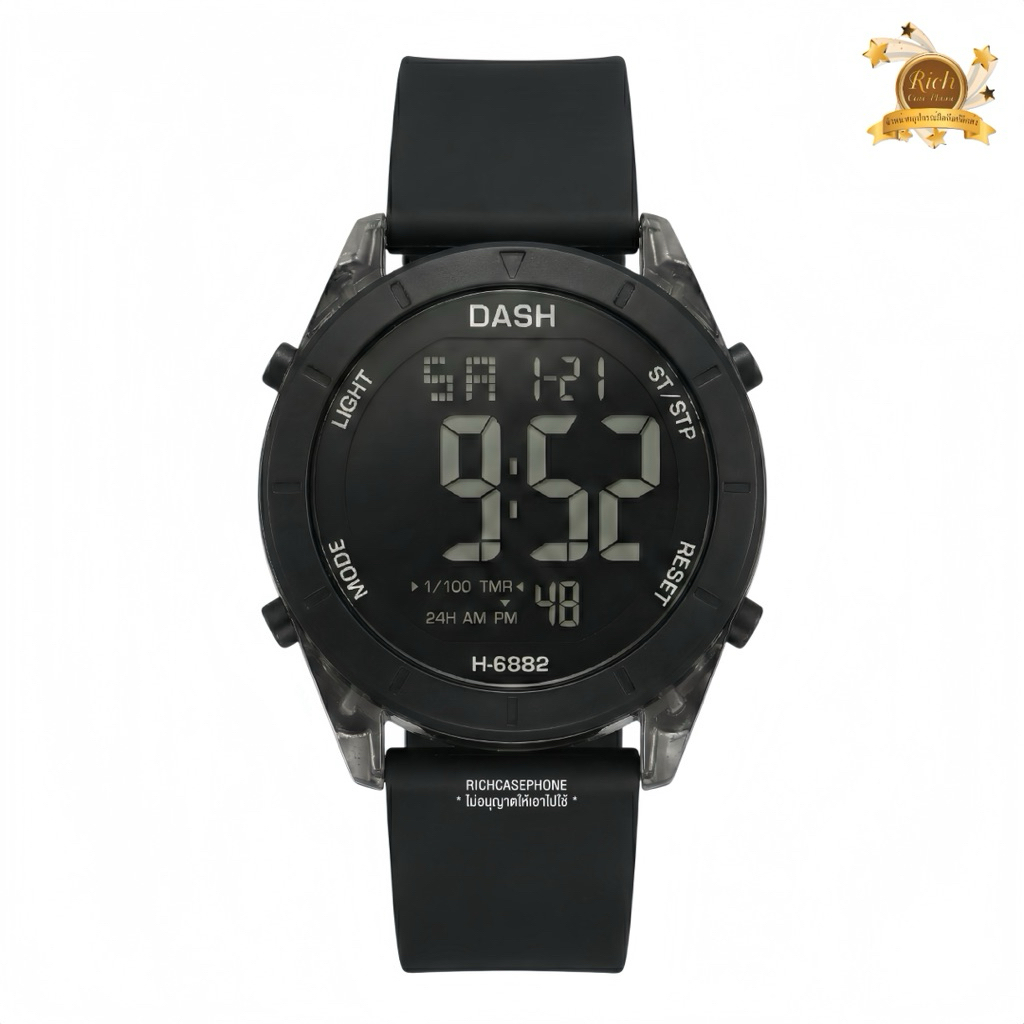 นาฬิกา SPORT DASH แท้ รหัส D45 กันน้ำ 100% ไฟ LED เต็มจอ หน้าปัดกลม 35 MM. สายซิลิโคนเรซิ่น มีหลายสี