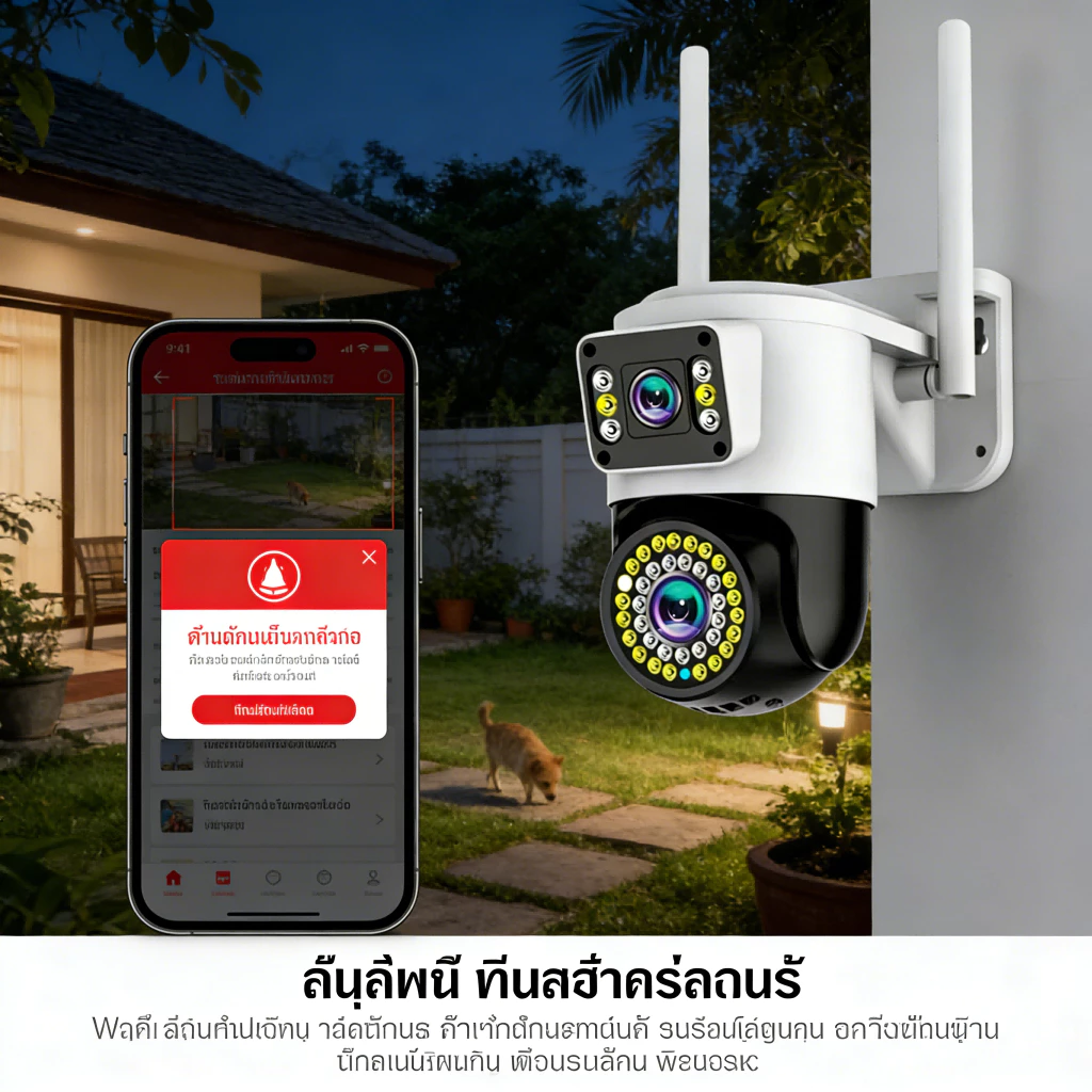 YOOSEE กล้องวงจรปิด ไร้สาย 8MP เลนส์คู่ กันน้ำ กลางคืนชัดเจน ตรวจจับเคลื่อนไหว 360° พูดคุยสองทาง thumbnail 9