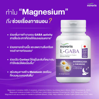 L-GABA แอลกาบา ฟาร์มากาบานำเข้าจากประเทศญี่ปุ่น แอลธีอะนีน แมกนีเซียมคีเลต คาโมมายล์ ปรับคุณภาพการนอนให้นอนดีขึ้น