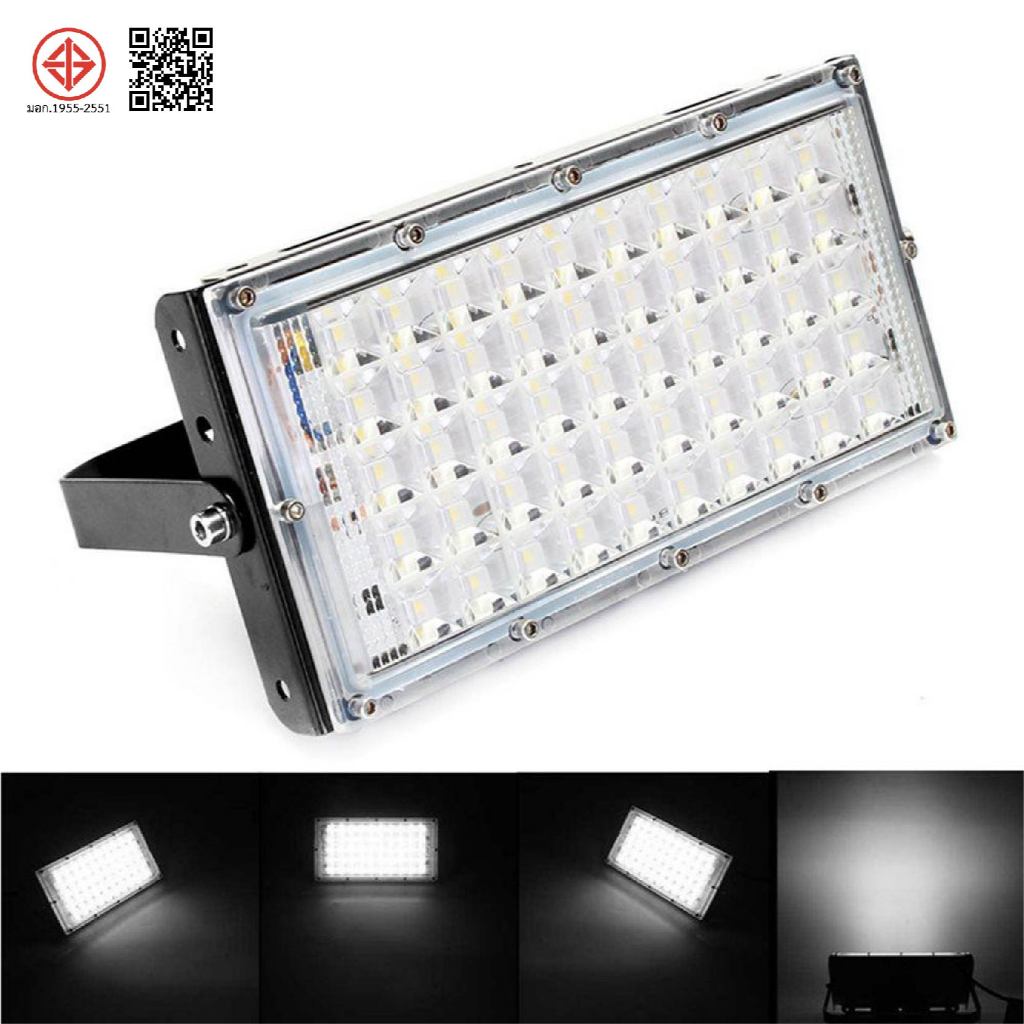 LED Floodlight 80w ไฟ สปอตไลท์ LED กันน้ำ ขนาด 50W โคมไฟ ไฟถนน โคมไฟภูมิทัศน์ ดวงไฟ 50 ดวง รูปที่ 2