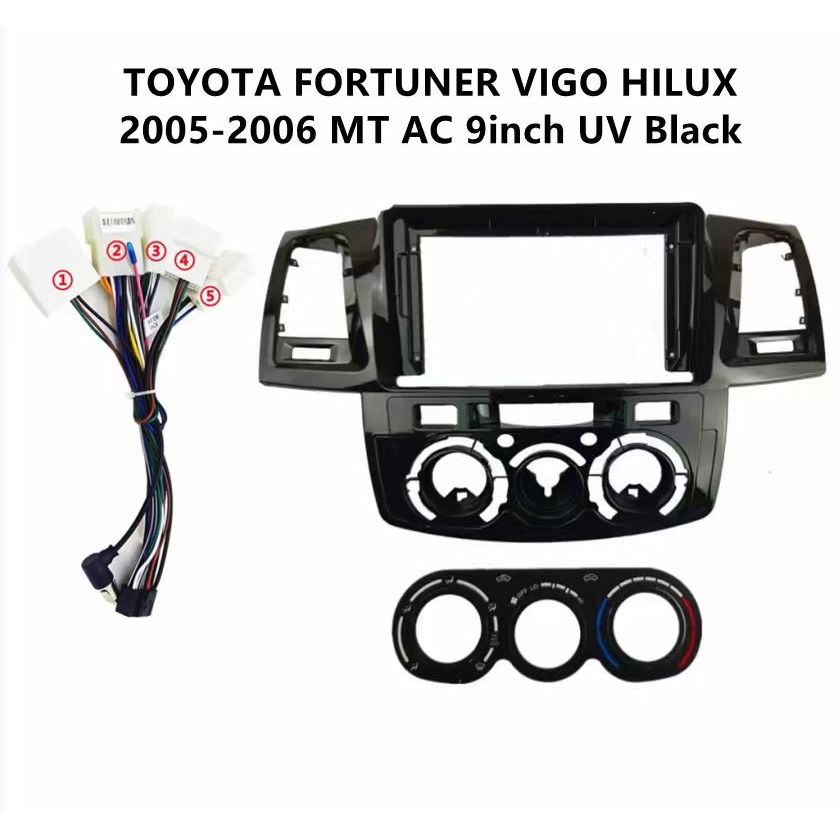 หน้ากากขนาด 9 นิ้ว รุ่น toyota vigo สำหรับติดจอรถยนต์ ชุดหน้ากากขนาด 9 นิ้ว + ปลั๊กตรงรุ่น
