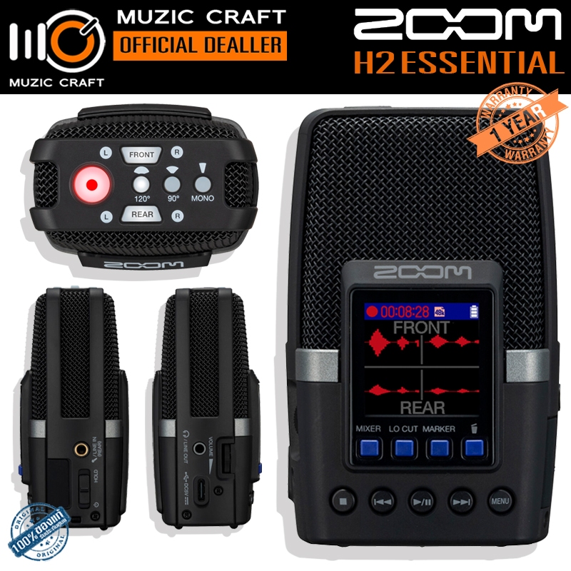 Zoom H2essential *ของแท้รับประกัน 1ปี* Multi-Mic 32-Bit Float Handy Recorder, เครื่องบันทึกเสียง