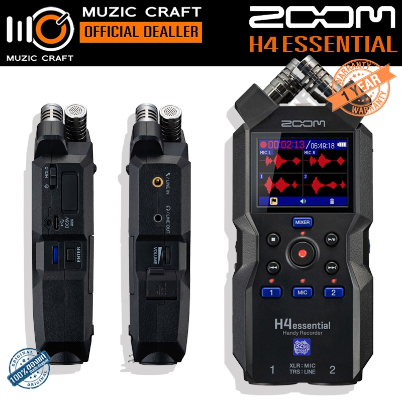 Zoom H4essential *ของแท้รับประกัน 1ปี* 4-Track 32-Bit Float Portable Audio Recorder, เครื่องบันทึกเส