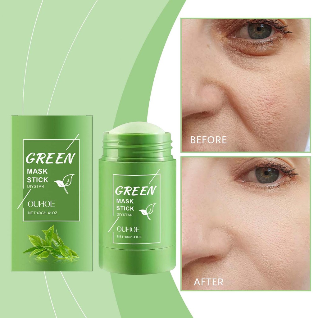 OUHOE มาส์กหน้าชาเขียวแบบแท่ง มาสก์โคลนแบบแท่ง มาร์คโคลนชาเขียว มาร์คหน้า มาส์กโคลน Green Mask Stick
