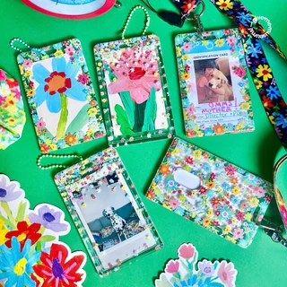 card holder ที่ใส่บัตร ใส่รูป อะคริลิกใส พิมพ์ลายดอกไม้น่ารัก give.me.museums