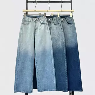 Atipashop - Chety Jeans (#AA6009) กางเกงยีนส์ขายาว ทรงกระบอกกลาง เอวสูง ผ้ายืด