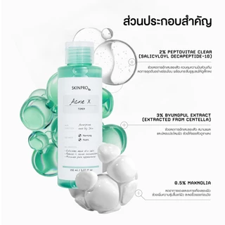 SKINPRO Rx Acne X Toner โทนเนอร์ลดสิว ลดความมัน กระชับรูขุมขน ปรับผิวใส ไม่อุดตัน 150 ml. จำนวน 1 ชิ้น*