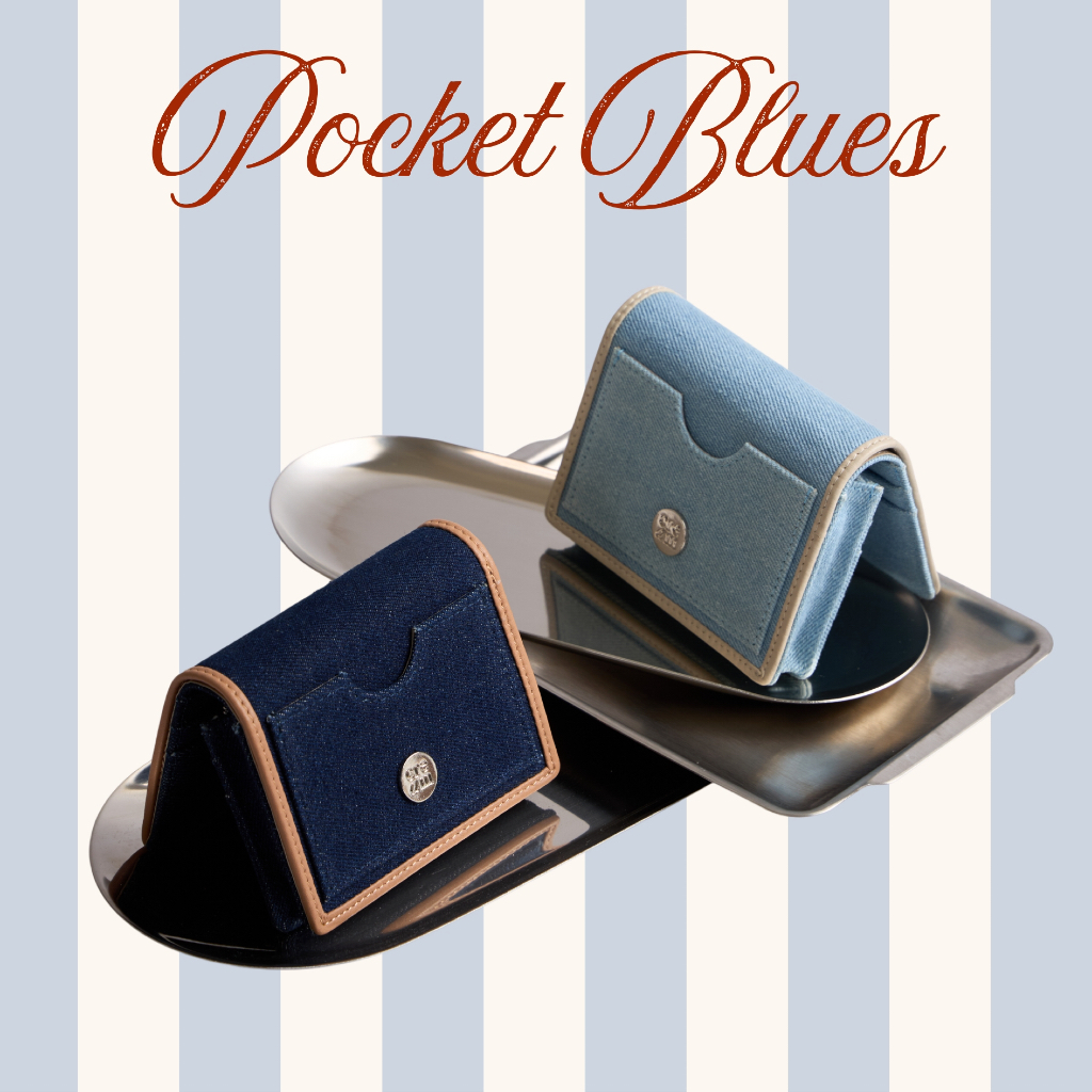 cream___th - Cassette Wallet - Denim กระเป๋าสตางค์ใบสั้นมีสายคล้องคอ