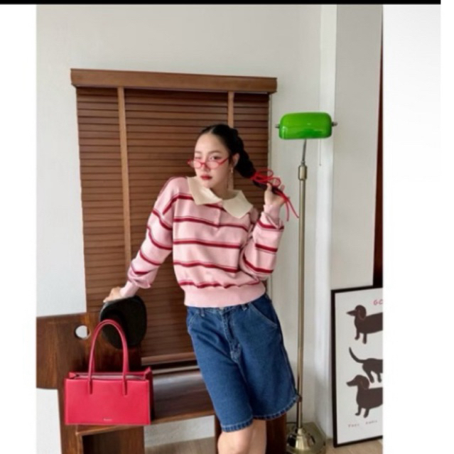 [ส่งต่อ] เสื้อโปโลไหมพรมแขนยาว size m ของ warin brand