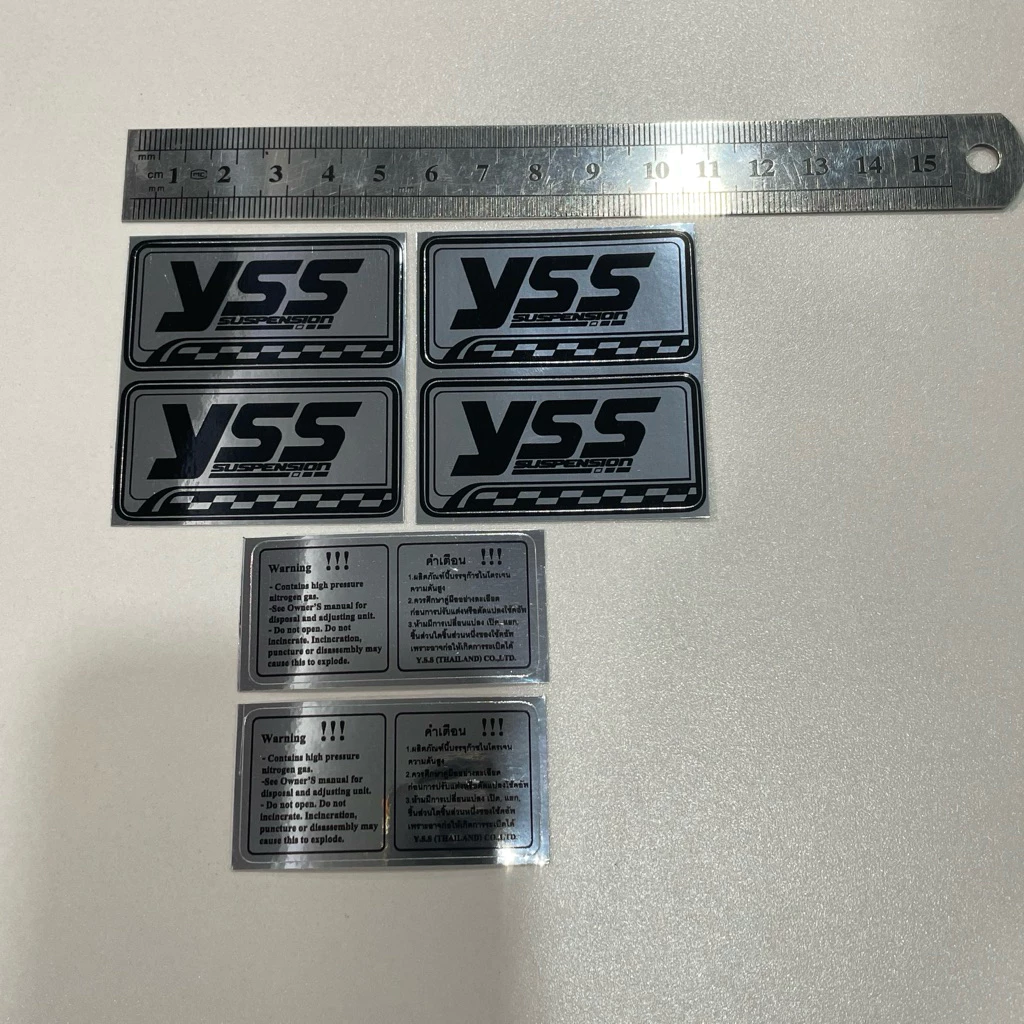 สติกเกอร์Yss ขนาดมาตรฐานโรงงาน ขนาดเล็ก โทนดำเงา