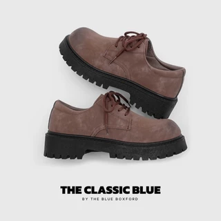 (พร้อมส่ง) The Classic blue - Brown Lisbon Derby shoes รองเท้าหนังเดอร์บี้ - ไซส์ใหญ่สุด 46 ยาว 28.5 ซม.