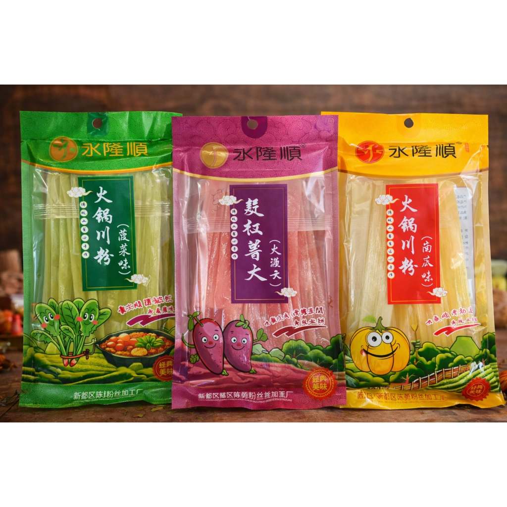 [พร้อมส่ง] เส้นมันเทศแบน เส้นมันม่วง เส้นฟักทอง เส้นผัก (ถุงละ 200กรัม)