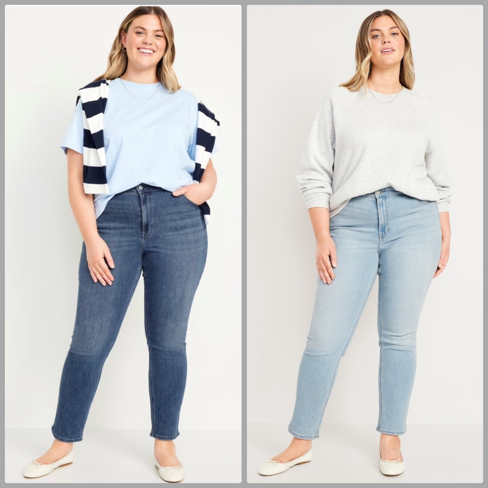 กางเกงยีนส์สาวอวบอ้วนผ้ายืด รุ่น Oldnavy Wow straight HIGH-RISE ขากระบอกเล็ก เอวสูง ที่ใส่แล้วไม่อึดอัดเลย มี3สี