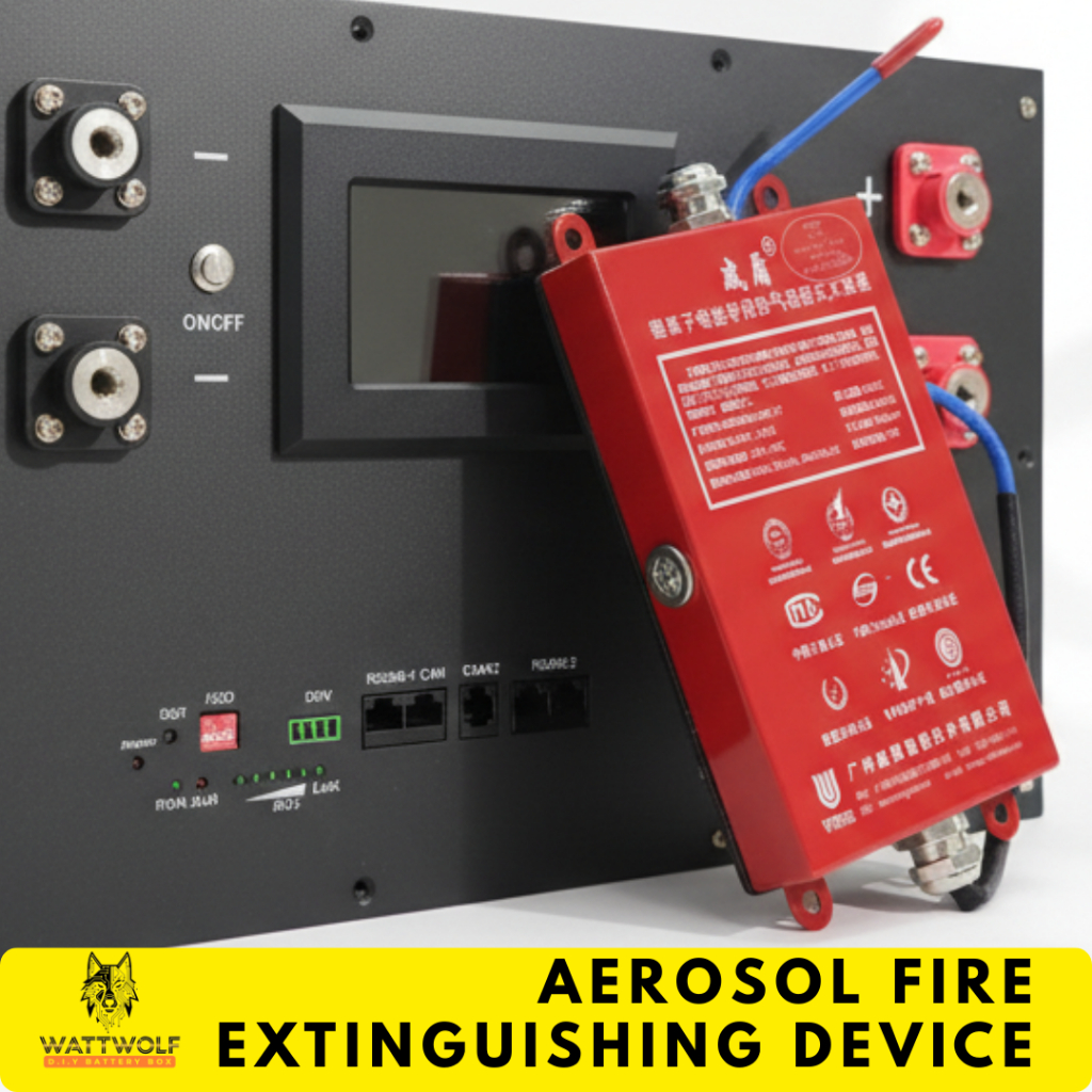 อุปกรณ์ดับเพลิงแบตเตอรี่ลิเธียม  Aerosal Fire Extinguishing Sticker แบบพ่นละอองความร้อน สำหรับกล่องแบตและตู้ควบคุมไฟฟ้า