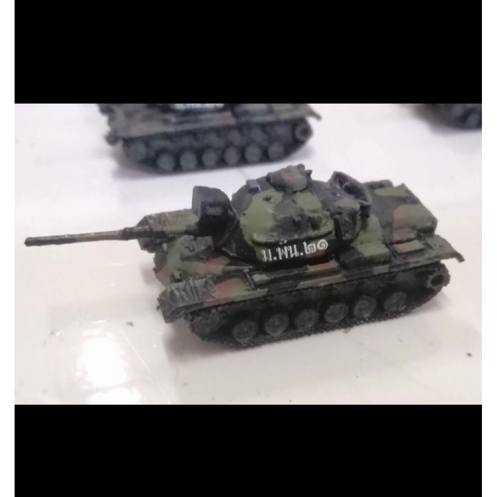 โมเดลจำลอง รถถัง M48A5 ทบ.ไทย ลายพรางปัจจุบัน ขนาด 1/144  ติดเลขทะเบียนและชื่อหน่วยงาน
