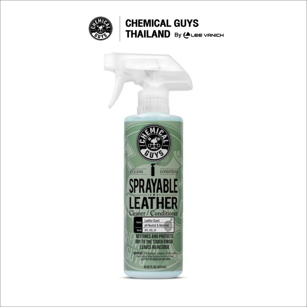 Chemical Guys Sprayable Leather Cleaner And Conditioner 473ml. น้ำยาเช็ดหนัง 2-in-1 พกพา