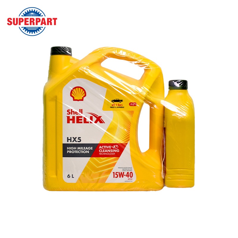 น้ำมันเครื่องดีเซลกึ่งสังเคราะห์ SHELL HELIX DIESEL HX5 (15W-40) 6L แถม 1L (100540060)