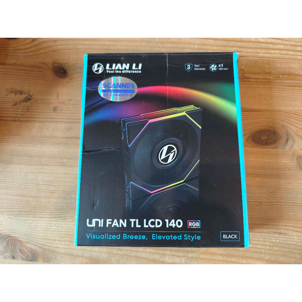 CASE FAN (พัดลมเคส) LIAN-LI UNI TL LCD 140MM (BLACK) PACK 1 (พัดลมมือสอง ประกันศูนย์ไทย)